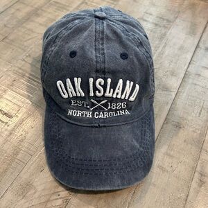 Oak Island North Carolina Cap Hat Adjustable Velcro Strap Mahi Surf Co Denim